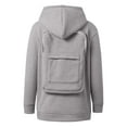 thumbnail image 1 of WhouRiu Little Boys' Hooded Sweatshirt Zipper Long Sleeve Solid Back with Bag Fashion Hooded Sweatshirt Gray,Sizes 4-5, 1 of 3