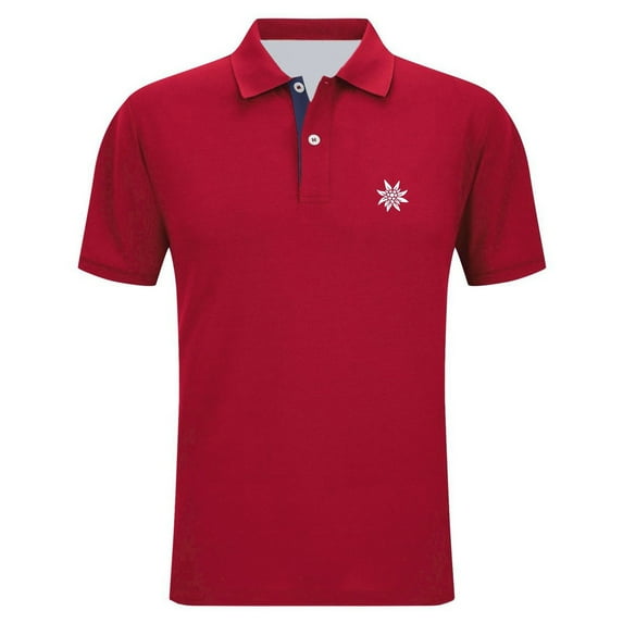 WhouRiu Little Boys Tshirts Short Sleeve Button Polo T Shirts Children Summer Casual Active T Shirt Red,Sizes 5-6