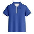thumbnail image 1 of WhouRiu Little Boys Tshirts Short Sleeve Zipper Lapel T Shirt Child Casual Polo Loose Tee Shirts Blue,Sizes 7-8, 1 of 3