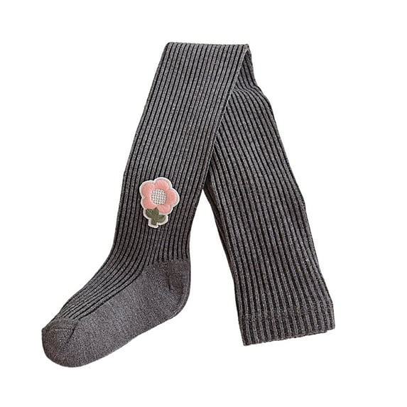 WhouRiu Little Girl Leggings Stylish Soft Stretchy Foot Knitted Tights Child Soft Cozy Active Outerwear Fall Winter Leggings Gray,Sized 5-6