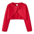 thumbnail image 1 of WhouRiu Little Girl Sweater Bow Knit Soft Long Sleeve Cardigan Child Outerwear Autumn Casual Comfy Top Red,Sized 5-6, 1 of 2