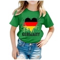 thumbnail image 1 of WhouRiu Little Girl T Shirts Flag Of Germany Print Short Sleeve T Shirt Kids Trend Loose Tee Tops Green,Sizes 6-7, 1 of 3