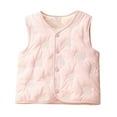 thumbnail image 1 of WhouRiu Little Girl' Winter Coat Vest Warm Quilted Sleeveless Jacket Children Thermal Thickened Outdoor Puffer Coat Pink,Sized 5-6, 1 of 2