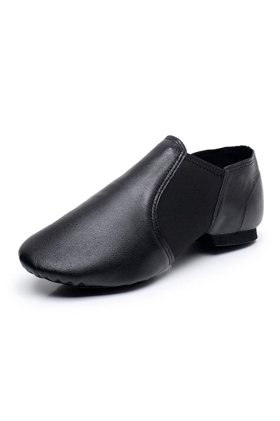 Little Girl's Shoes Jazz Dance Pu Slip On Soft Sole Shoes Children Dancewear Solid Fall Sneakers Black Little Child12