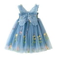 thumbnail image 1 of WhouRiu Little Girls' Dress Summer Embroidery Sleeveless Tulle Dress with Wing Child Fashion Party Princess Dresses Blue,Size 5-6 Y, 1 of 4