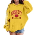thumbnail image 1 of WhouRiu Little Girls Hoodies and Sweatshirts Casual Fashion Baseball Print Long Sleeve Sports Sweatshirts Yellow,Sizes 5-6, 1 of 3