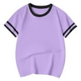 thumbnail image 1 of WhouRiu Little Girls T Shirts Graphic Short Sleeve Tee Tops Children Daily Wear Summer Tshirts Purple,Sizes 6-7, 1 of 3