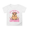 thumbnail image 1 of WhouRiu Little Girls' Tshirt Capybara Print Short Sleeve Tee Children Cozy Loose Sports Wear Breathable T Shirts White,Sized 6-7, 1 of 3