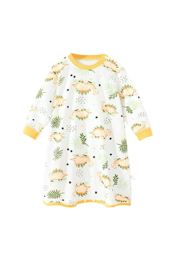 Newborn Boys Girls Pajamas Cartoon Prints Long Sleeve Bathrobes Soft Comfy Sleepwear Loose Fall Pajama Set Yellow,Sized 3-6 M