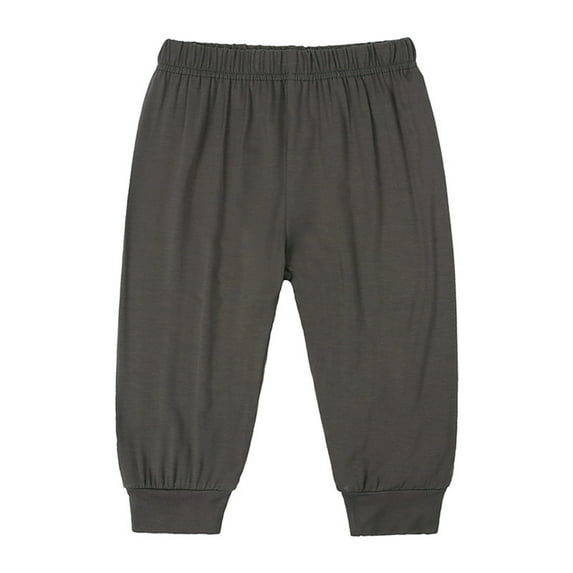 WhouRiu Boys Pants Relaxed Stretch Waist Jogger Trousers Baby Soft Casual Fall Spring Pants Gray,Sizes 3-6 M