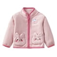 thumbnail image 1 of WhouRiu Girl Winter Coat Cartoon Print Lined Zipper Coat Kids Cozy Soft Warm Thickened Winter Coats Pink,Sized 3-6 M, 1 of 3