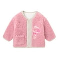 thumbnail image 1 of WhouRiu Newborn Girl's Coat Flannel Warm Button Up Soft Coat Children Cozy Warm Thickened Outerwear Coats Pink,Sized 6-12 M, 1 of 2