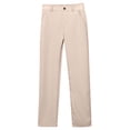 thumbnail image 1 of WhouRiu School Pants for Big Girl Flat Front Straight Leg Trousers Comfortable Stretchy Spring Uniform Pants for Teen Beige,Size 11-12, 1 of 4