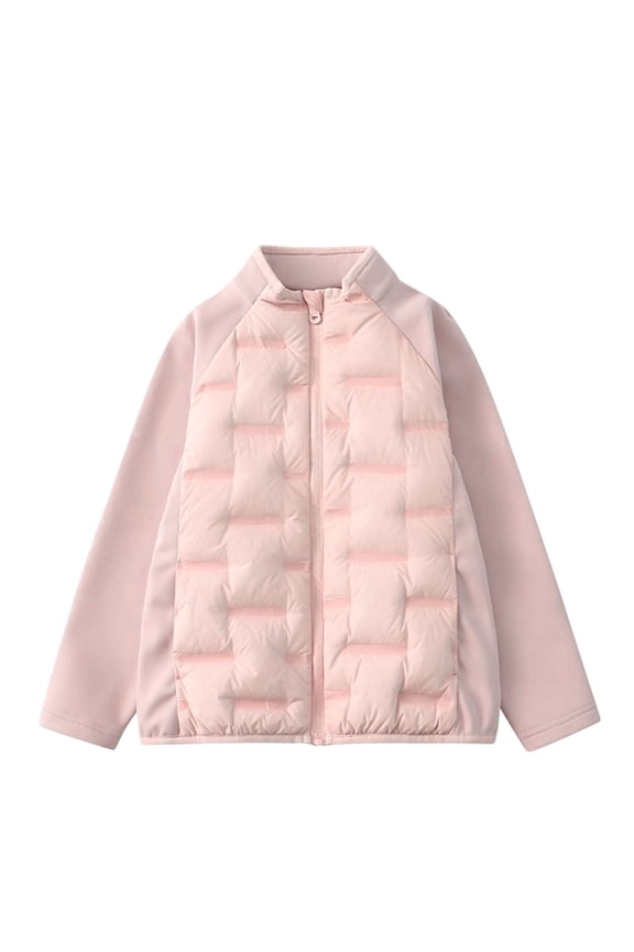 Toddler Boy Girl Puffer Coat Thermal Warm Quilted Down Liner Kids Lightweight Windproof Outerwear Winter Coats Pink,Sized 4-5