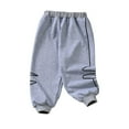 thumbnail image 1 of WhouRiu Toddler Boy Pants Elastic Waist Relaxed Sweatpant with Striped Comfortable Soft Sports Joggers for Children Gray,Size 3-4, 1 of 2