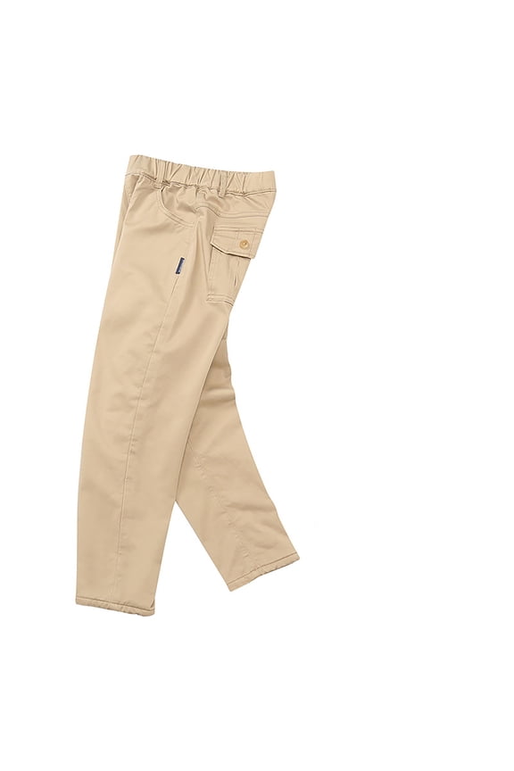 Toddler Boy Pants Lined Stretch Waist Warm Thickened Pants Kids School Sports Comfy Trousers Clothes Beige,Size 3-4 Y