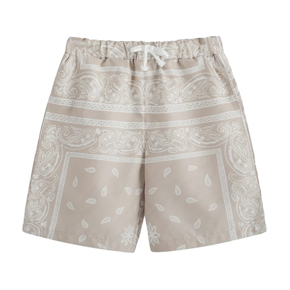 WhouRiu Toddler Boy Shorts Ethnic Prints Elastic Waisted Relaxed Shorts Children Fashion Breathable Comfortable Shorts Beige,Size 2-3 Y