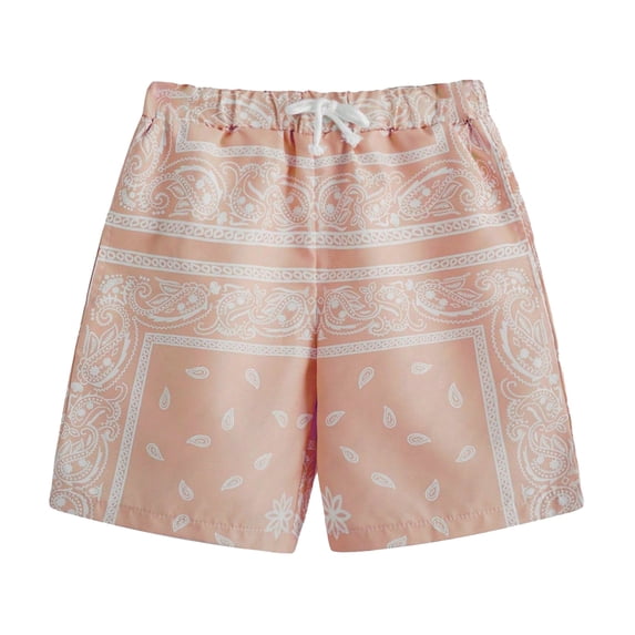 WhouRiu Toddler Boy Shorts Ethnic Prints Elastic Waisted Relaxed Shorts Children Fashion Breathable Comfortable Shorts Pink,Size 2-3 Y
