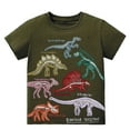 thumbnail image 1 of WhouRiu Toddler Boy' Tshirts Dinosaur Prints Short Sleeved Tee Top Children Casual Fashion Tee Cothes Green,Sizes 4, 1 of 8