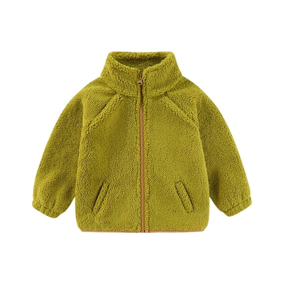 WhouRiu Toddler Boy's Coat Winter Warm Thickened Fleece Full Zip Soft Cozy Stylish Outerwear Coats Green,Sized 2-3