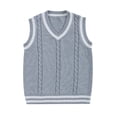 thumbnail image 1 of WhouRiu Toddler Boys Sweater Warm V Neck Pullover Knitted Vest Sweater Child Sleeveless School Wear Athletic Fall Sweaters Gray,Sized 4-5, 1 of 3