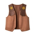 thumbnail image 1 of WhouRiu Toddler Boys Jackets Halloween Western Cowboy Tassel Sleeveless Role Play Party Vest Tops Brown,Sizes 3-4, 1 of 2