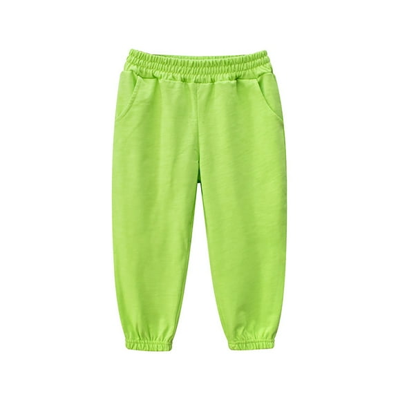 WhouRiu Toddler Boys' Pants Elastic Waist Active Jogger Pants Children Fashion Stretch Waist Thin Trousers Green,Sizes 2-3