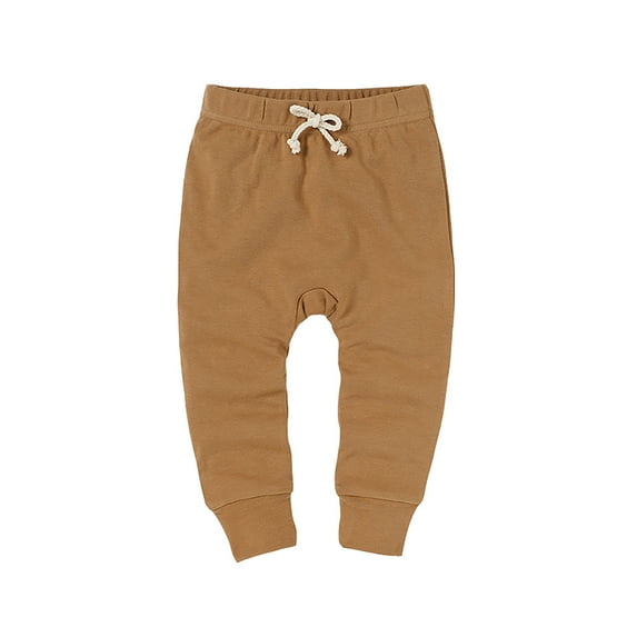 WhouRiu Toddler Boys Pants Solid Drawstring Elastic Waist Jogger Sweatpants Child Sport Slim Fit Trousers Beige,Sizes 3-4