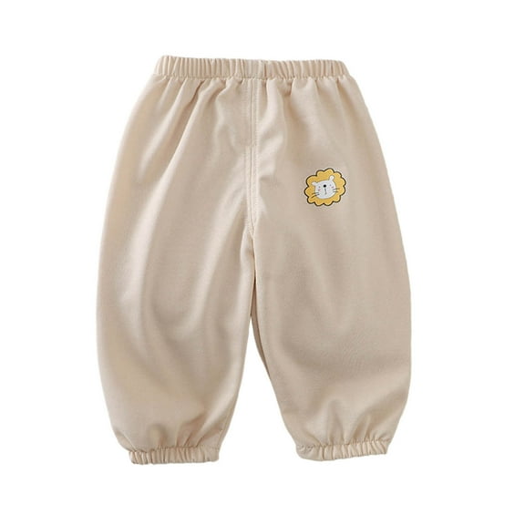 WhouRiu Toddler Boys Pants Stretch Waist Loose Jogger Sweatpants Childrens Comfy Streetwear Athletic Autumn Trousers Beige,Sized 3-4