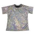 thumbnail image 1 of WhouRiu Toddler Boys T Shirt Sequin Glitter Short Sleeved Tshirt Child Party Dancewear Loose Fashion T Shirts Black,Size 3-4 Years, 1 of 3