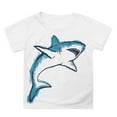 thumbnail image 1 of WhouRiu Toddler Boys' Tshirts Shark Prints Short Sleeve Tee Shirts Child Sports Loose Comfy Tops White,Sizes 3-4, 1 of 3