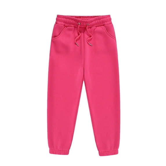 WhouRiu Toddler Girl Boy Pants Thermal Drawstring Elastic Waist Sweatpants Cozy Durable Sports Jogger for Red,Size 2-3