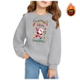 thumbnail image 1 of WhouRiu Toddler Girl Christmas Sweatshirt Warm Santa Print Long Sleeve Shirt Kids Festival Holiday Winter Sweatshirts Gray,Sized 3-4, 1 of 3