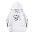 thumbnail image 1 of WhouRiu Toddler Girl Hooded Sweatshirt Fashion Football Print Long Sleeve Comfy Fall Winter Hoodie Tops White,Sizes 3-4, 1 of 3