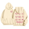 thumbnail image 1 of WhouRiu Toddler Girl Hooded Sweatshirts Cute Bow Printed Long Sleeve Pullover Hoodies Kids Soft Cozy Autumn Winter Hoodies Beige,Sized 2-3, 1 of 4