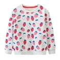 thumbnail image 1 of WhouRiu Toddler Girl Sweatshirt Strawberry Prints Long Sleeve Pullover Top Kids Autumn Loose Cozy Shirts White,Sized 2-3, 1 of 6