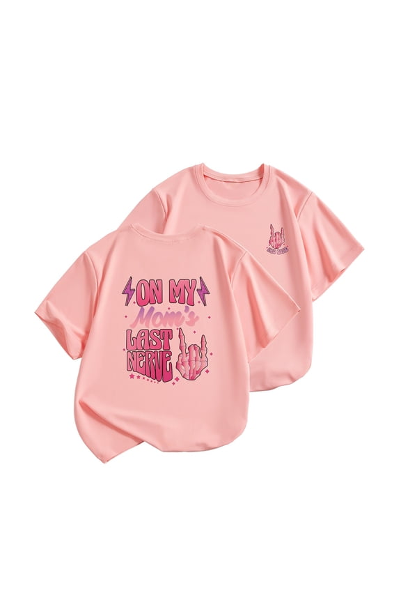 Toddler Girl T Shirts Letter Print Short Raglan Sleeve T Shirt Kids Cute Summer Tee Clothes Pink,Sizes 3-4