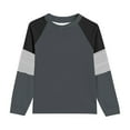 thumbnail image 1 of WhouRiu Toddler Girl T Shirts Long Sleeve Striped Color Block Tees Children Spring Fall Comfy Tops Gray,Sizes 4-5, 1 of 3