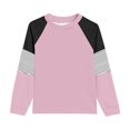 thumbnail image 1 of WhouRiu Toddler Girl T Shirts Long Sleeve Striped Color Block Tees Children Spring Fall Comfy Tops Pink,Sizes 4-5, 1 of 4