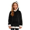 thumbnail image 1 of WhouRiu Toddler Girl's Hoodies Flannel Christmas Cozy Hooded Sweatshirt Kids Xmas Party Warm Outerwear Hoodies Black,Sized 2-3, 1 of 6