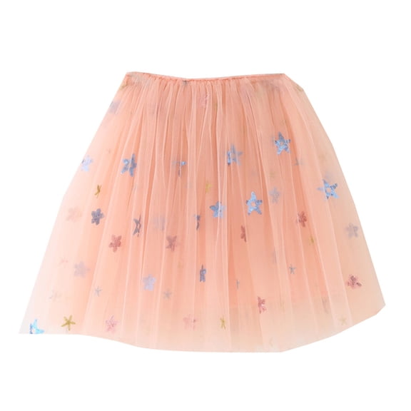 WhouRiu Toddler Girl's Skirt Star Sequin Embroidery Dancewear Party Tutu Skirt Child Carnival Ballet Dance Skirts Pink,Sized 2-3