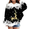 thumbnail image 1 of WhouRiu Toddler Girls Christmas Sweatshirt Reindeer Print Sweatshirt Holiday Party Cozy Loose Sweatshirts Black,Sized 3-4, 1 of 3