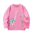 thumbnail image 1 of WhouRiu Toddler Girls Hoodies and Sweatshirts Cute Dinosaur Print Long Sleeve Soft Outdoor Sweatshirts Pink,Sizes 3-4, 1 of 8