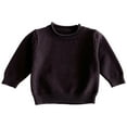 thumbnail image 1 of WhouRiu Toddler Girls' Knit Sweater Soft Long Sleeve Casual Solid Top Child Fall Winter Warm Comfy Sweaters Brown,Sizes 3-4, 1 of 6