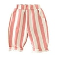 thumbnail image 1 of WhouRiu Toddler Girls Pants Fashion Elastic Waist Stripe Wide Leg Pants Baby Spring Summer Casual Trousers Pink,Sizes 2-3, 1 of 8