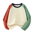 thumbnail image 1 of WhouRiu Toddler Girls Sweatshirt Colorblock Raglan Sleeve Pullover Shirt Soft Loose Comfy Casual Sweatshirt Green,Sized 3-4, 1 of 4