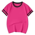 thumbnail image 1 of WhouRiu Toddler Girls T Shirts Graphic Short Sleeve Tee Tops Children Daily Wear Summer Tshirts Pink,Sizes 3-4, 1 of 3