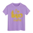 thumbnail image 1 of WhouRiu Toddler Girls' T Shirts Letter Print Short Sleeve Tee Tops Child Comfy Casual Tshirts Purple,Sizes 4-5, 1 of 3