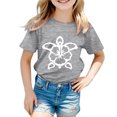 thumbnail image 1 of WhouRiu Toddler Girls' T Shirts Short Sleeve Turtle Print Loose T Shirt Child Summer Fashion Tops Gray,Sizes 3-4, 1 of 3