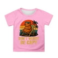 thumbnail image 1 of WhouRiu Toddler Girls Tshirt Cartoon Capybara Print Short Sleeve Tops Child Comfy Stylish Loose Casual T Shirts Pink,Sized 3-4, 1 of 3